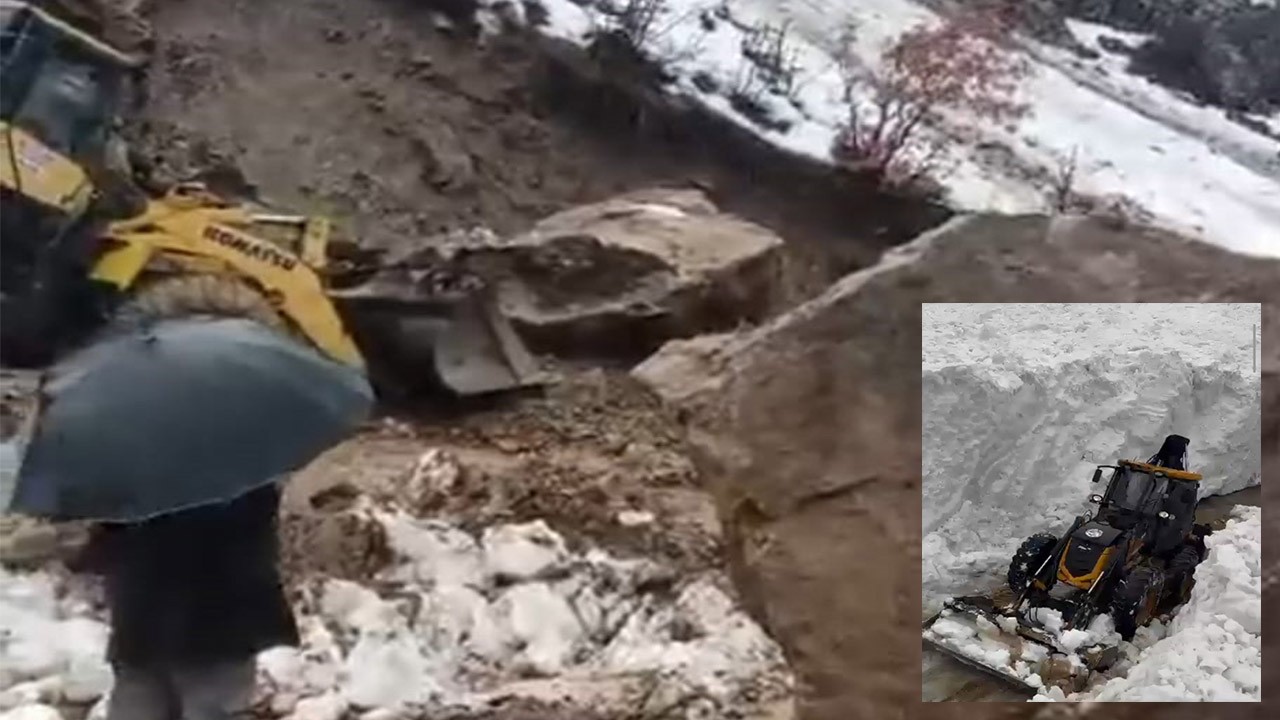 Bitlis’te aynı anda çığ ve heyelan meydana geldi