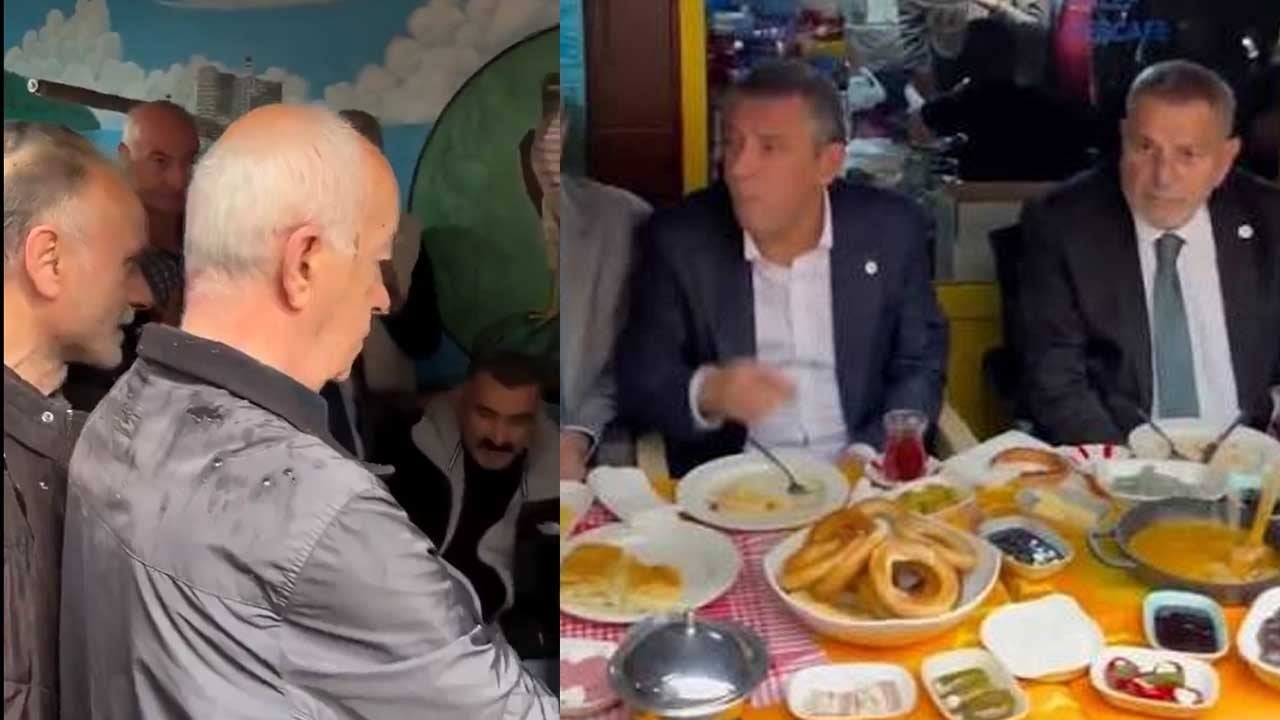 Böyle olur elitislerin halk buluşması! Özgür Özel yedi vatandaş yağmur altında izledi