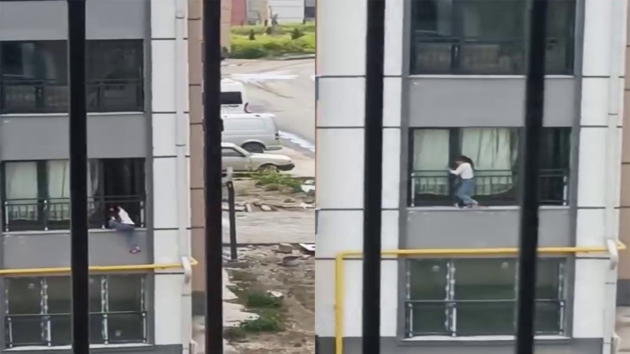 Camdan çıkıp korkuluklarda gezen bacaksız yürekleri ağıza getirdi