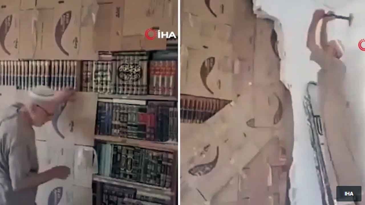 Duvar örerek saklamıştı! Esed rejiminden gizlediği kütüphanesine 15 yıl sonra kavuştu!