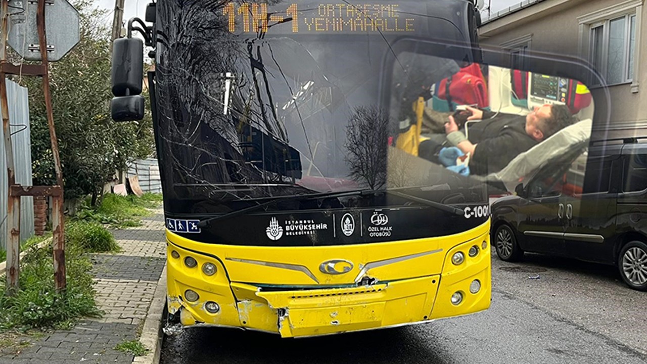 Ekrem'in otobüsleri düz yolda gidemez oldu! Kaldırıma çarptı! Yaralılar var!