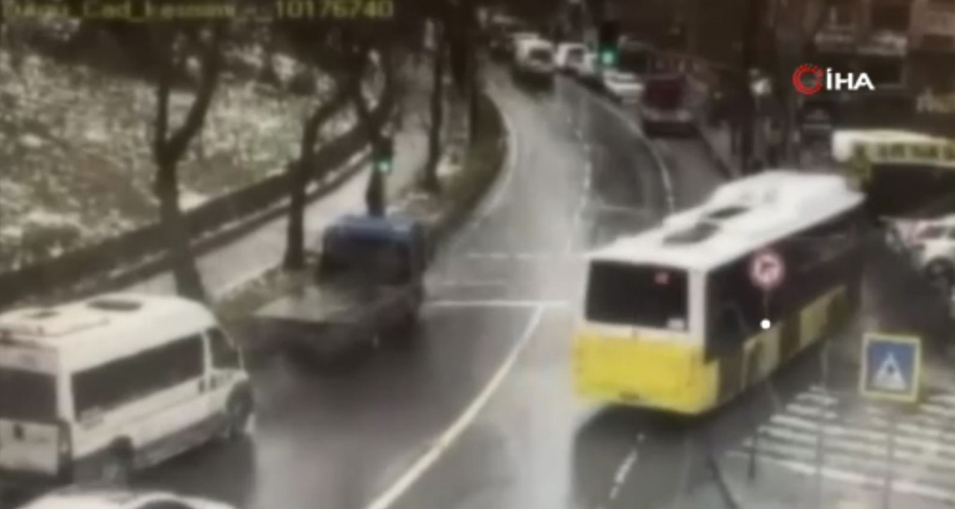 Esenler'de İETT otobüsünün otoparka daldığı anların güvenlik kamerası görüntüleri ortaya çıktı