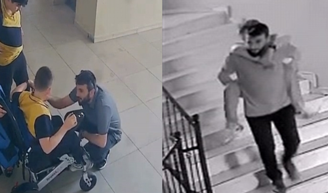 Fedakar öğretmen engelli öğrencisini sırtında taşıdı! Sosyal medyada paylaşılan videoya yorum yağdı! 'Tırnağına taş, gözüne yaş değmesin!'