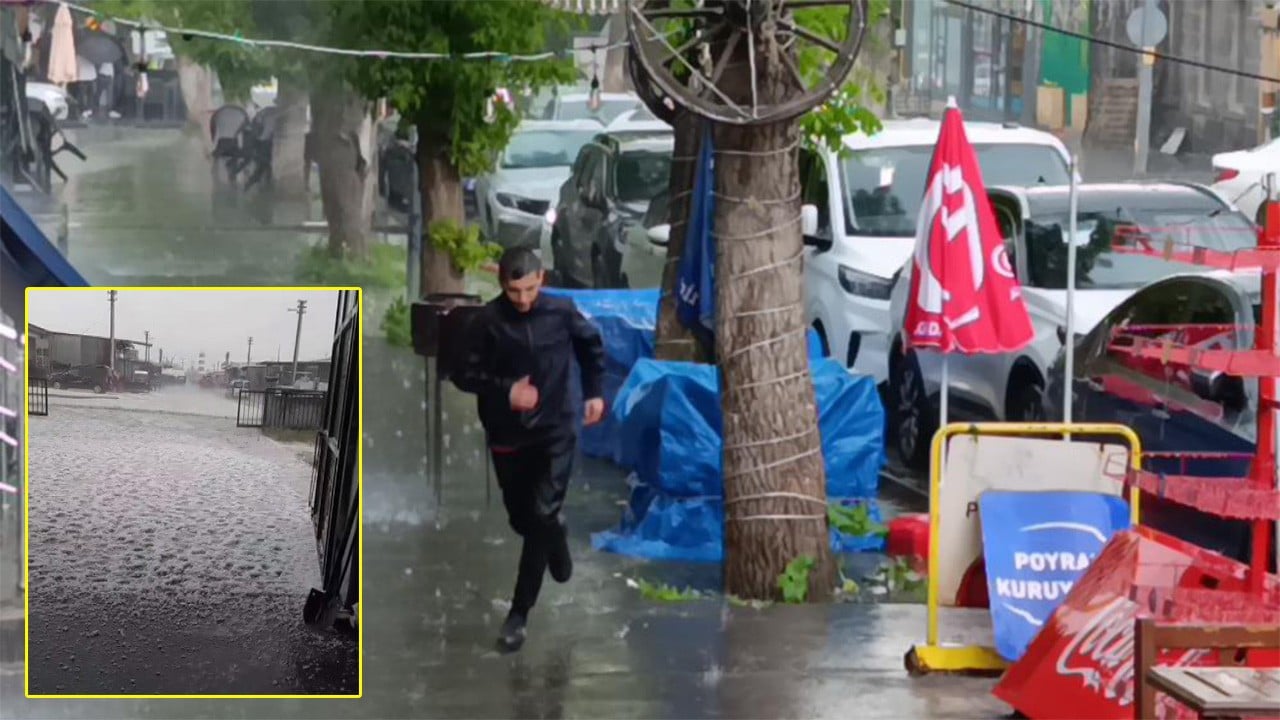 Kars’ı dolu vurdu, Sanayi Bölgesi beyaza büründü