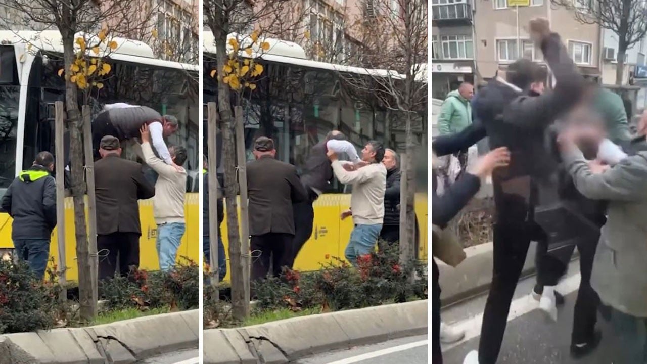 Maganda İETT şoförü İstanbul'u şok etti: Trafiği durdurup camdan kavgaya uçtu