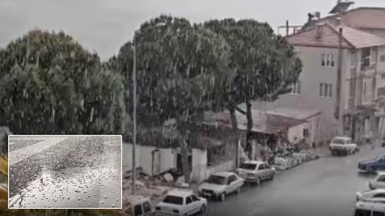 Manisa'da şiddetli dolu yağışı daldaki kirazı vurdu