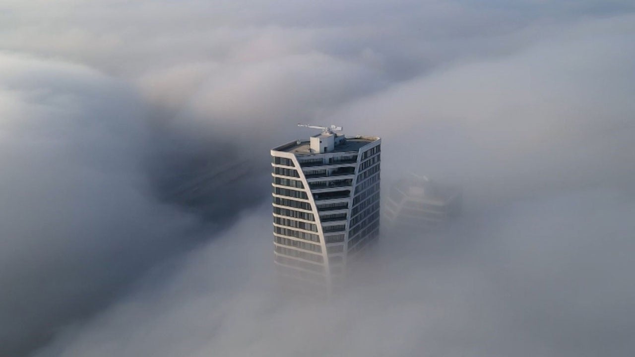 Masalsı manzara! Binalar adeta kayboldu