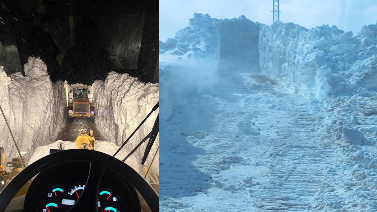 Nisan ayında yağan kar Ağrı'da yolları kapattı