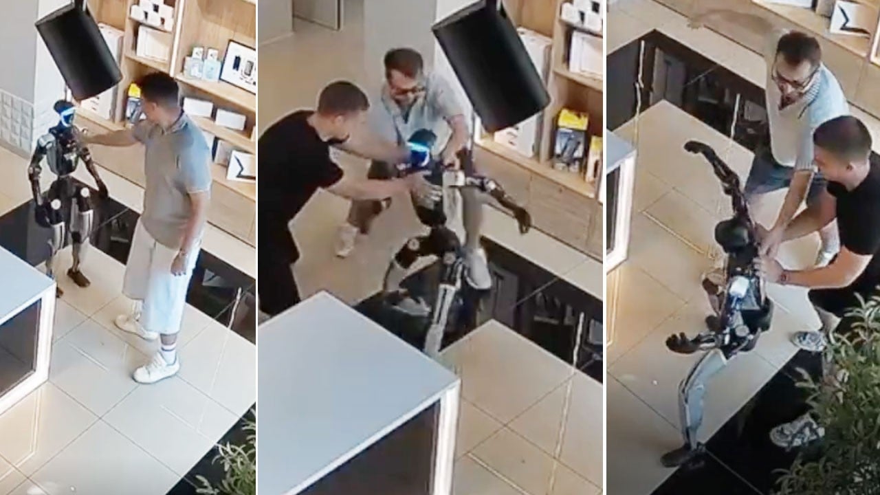 Robotun içinden mahalle kabadayısı çıktı: El hareketine sinirlenip müşteriye sadırdı