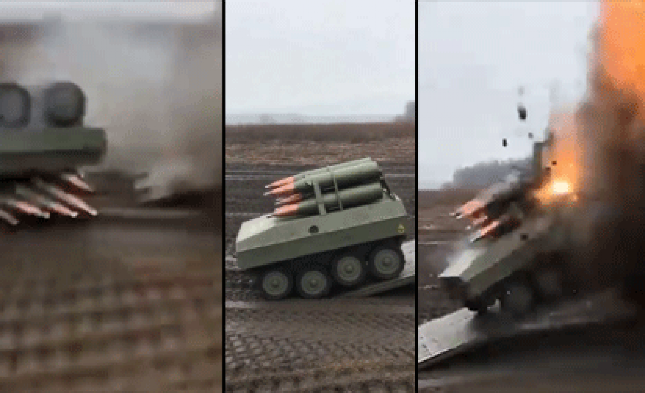 Rus yapımı insansız robotun hazin sonu! Devrilmesi ile patlaması bir oldu