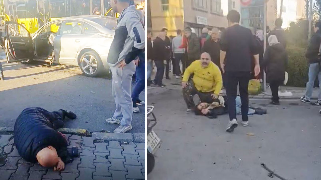 Şişli'de can pazarı: Ters yöne giren otomobil yayaların arasında daldı! 5 kişiyi yaralandı