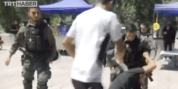 Siyonist polisinin TRT ekibine saldırı anına ait görüntüler paylaşıldı!