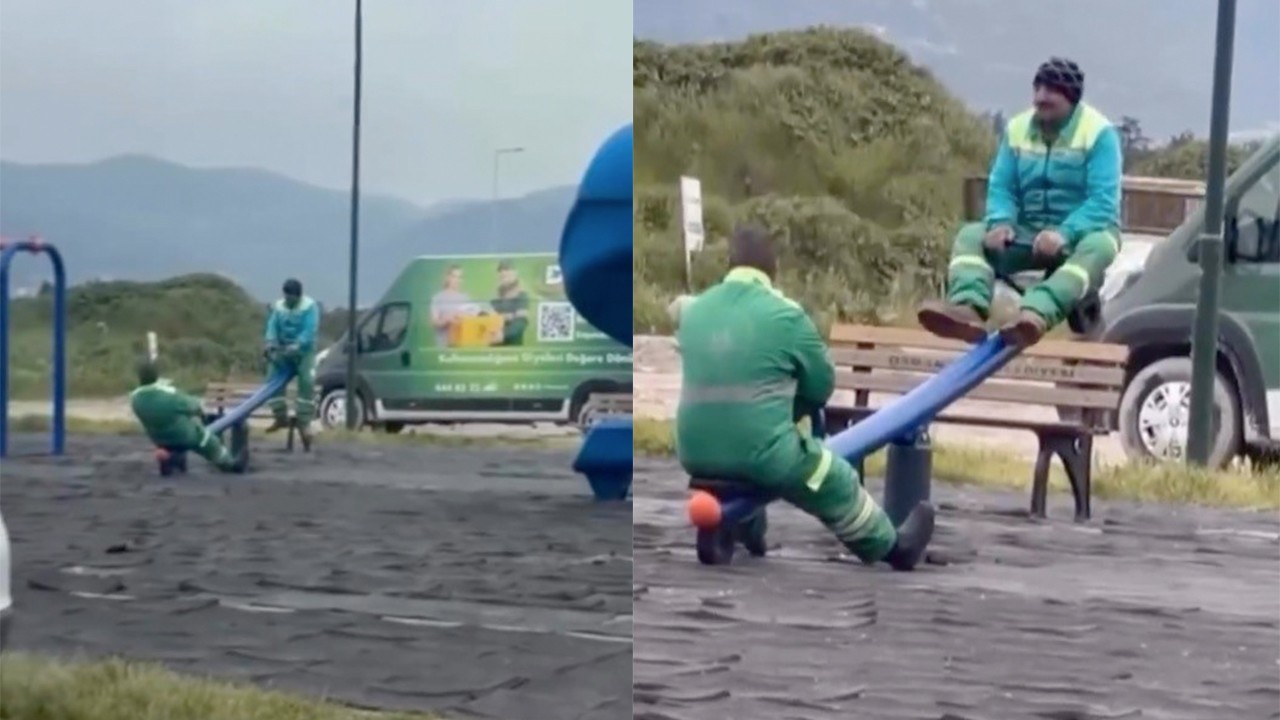 Temizliği bırakıp çocukluklarına dönmeleri izleyenleri gülümsetti