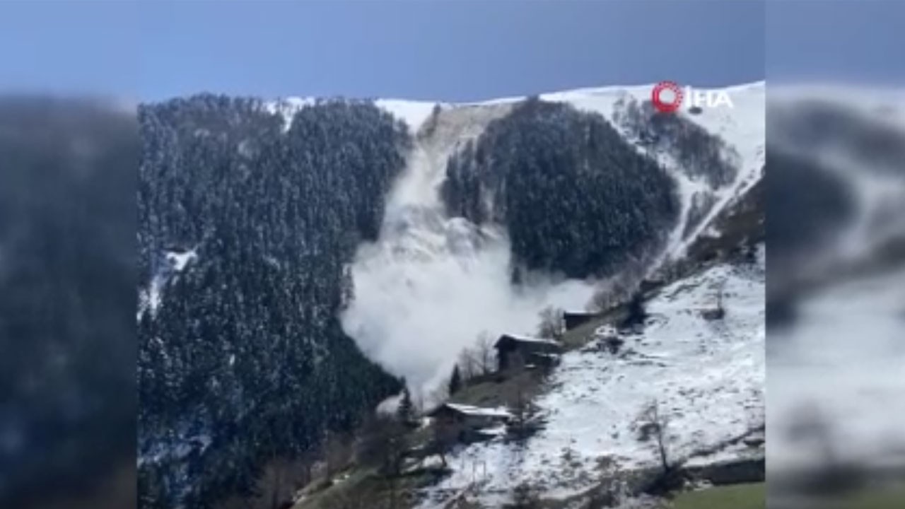 Trabzon’da korkutan çığ! O anlar kamerada