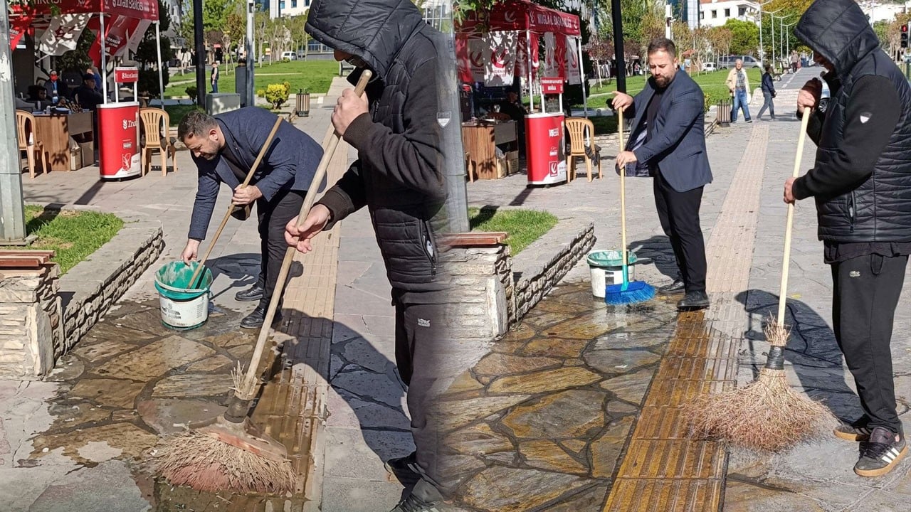 Yeniden Refah Partisi, DEM Parti’nin açıklama yaptığı alanı sirkeli su ve Arap sabunuyla yıkadı! Kavga çıktı!
