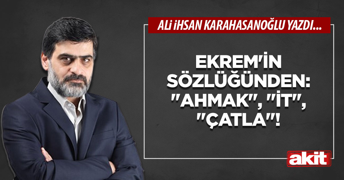Ekrem’in sözlüğünden: “Ahmak”, “it”, “çatla”!