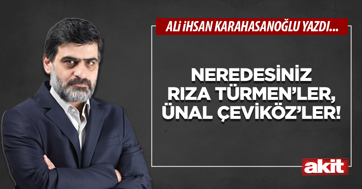 Neredesiniz Rıza Türmen’ler, Ünal Çeviköz’ler!