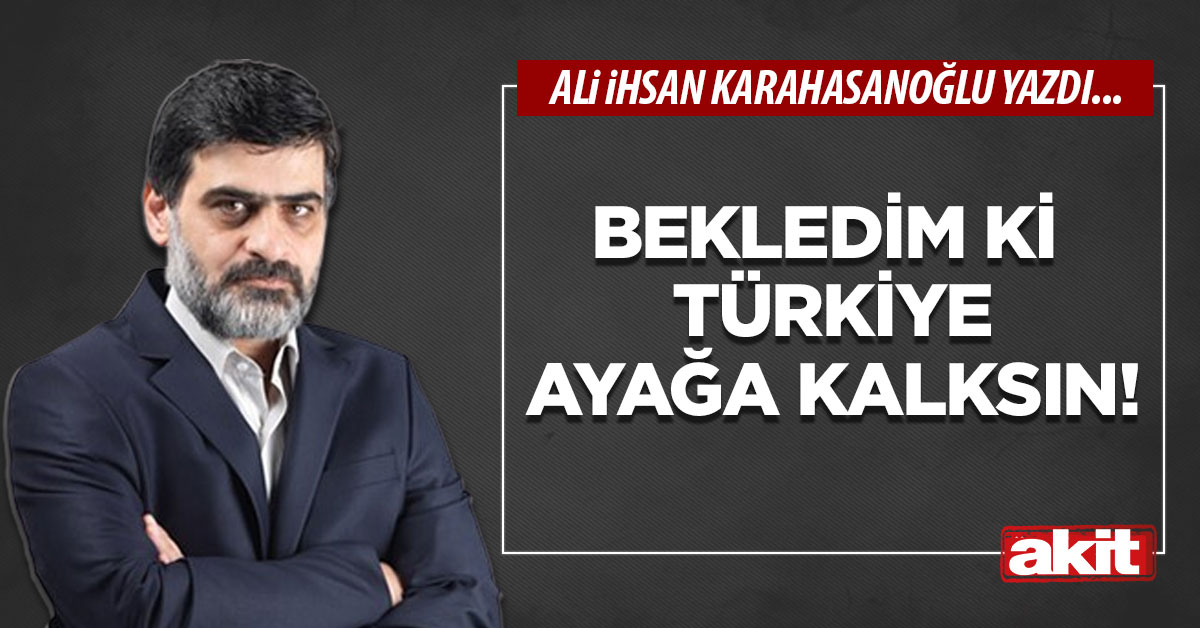 Bekledim ki Türkiye ayağa kalksın!