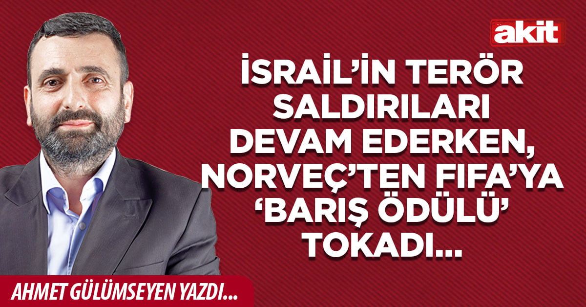 İsrail’in terör saldırıları devam ederken, Norveç’ten FIFA’ya ‘Barış Ödülü’ tokadı…