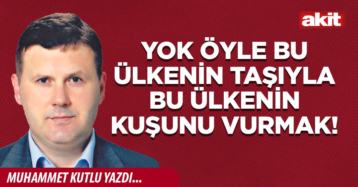 Yok öyle bu ülkenin taşıyla bu ülkenin kuşunu vurmak!